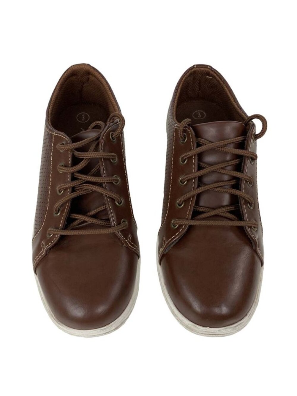American Eagle Boys’ Liam Brown Perforated Casual Lace-Up Shoes Size 3